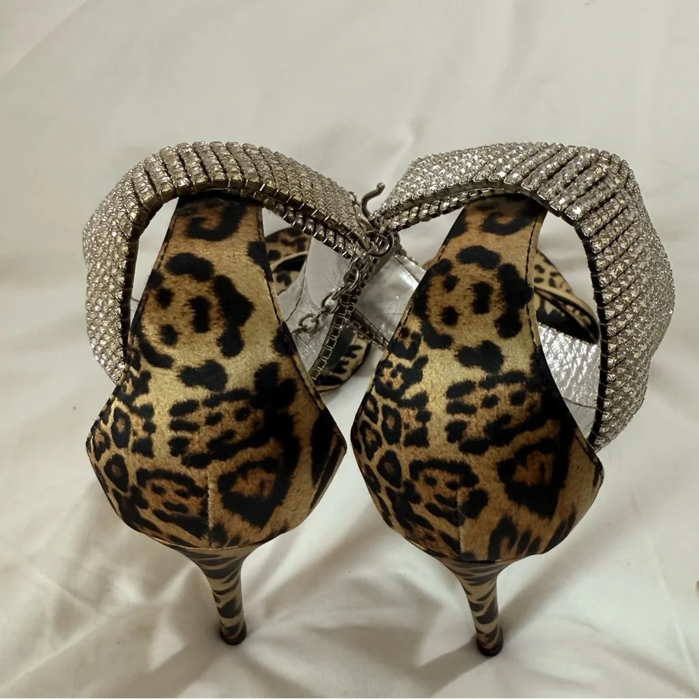 Giuseppe Zanotti Brown and Silver Heels with Stiletto Design NWOT - Picture 3 of 5